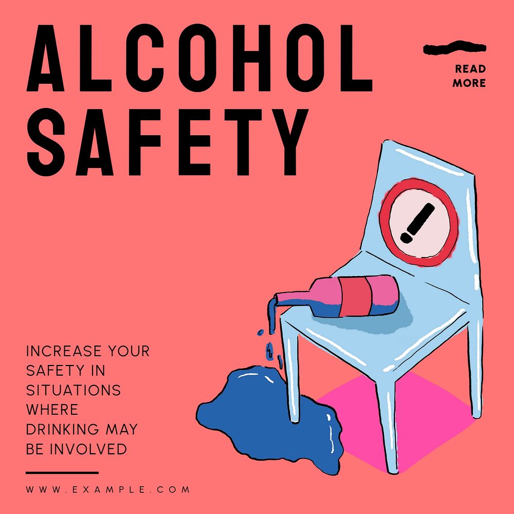 Alcohol safety Facebook ad template, editable text & design