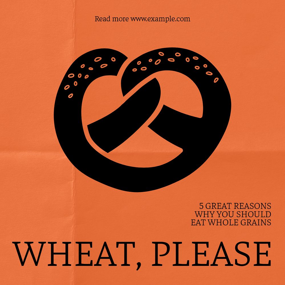 Health blog whole grains Facebook ad template, editable text & design