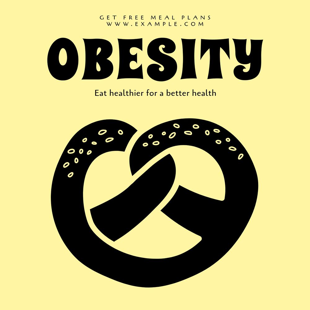 Obesity Facebook ad template, editable text & design