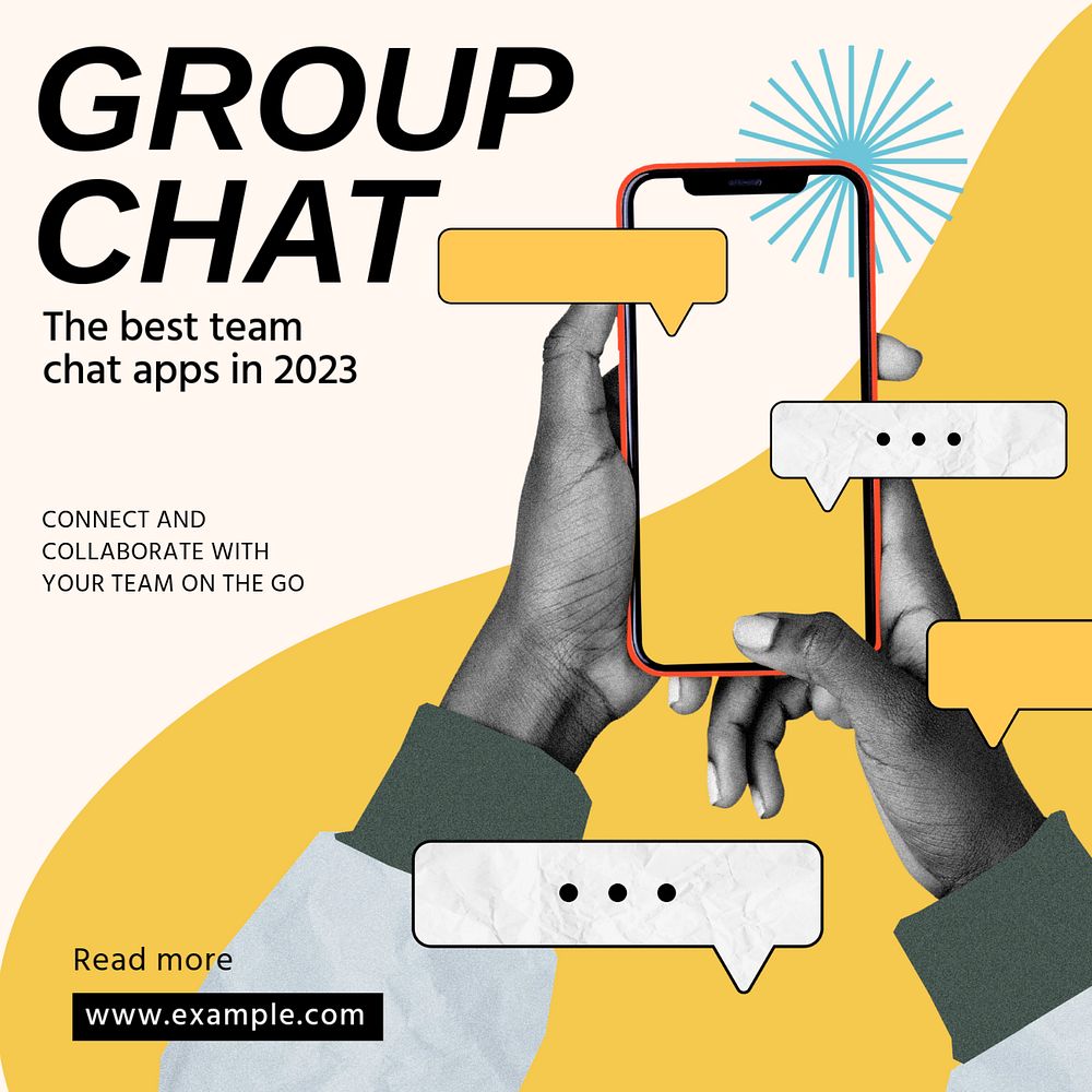 Group chat Instagram post template, editable social media design