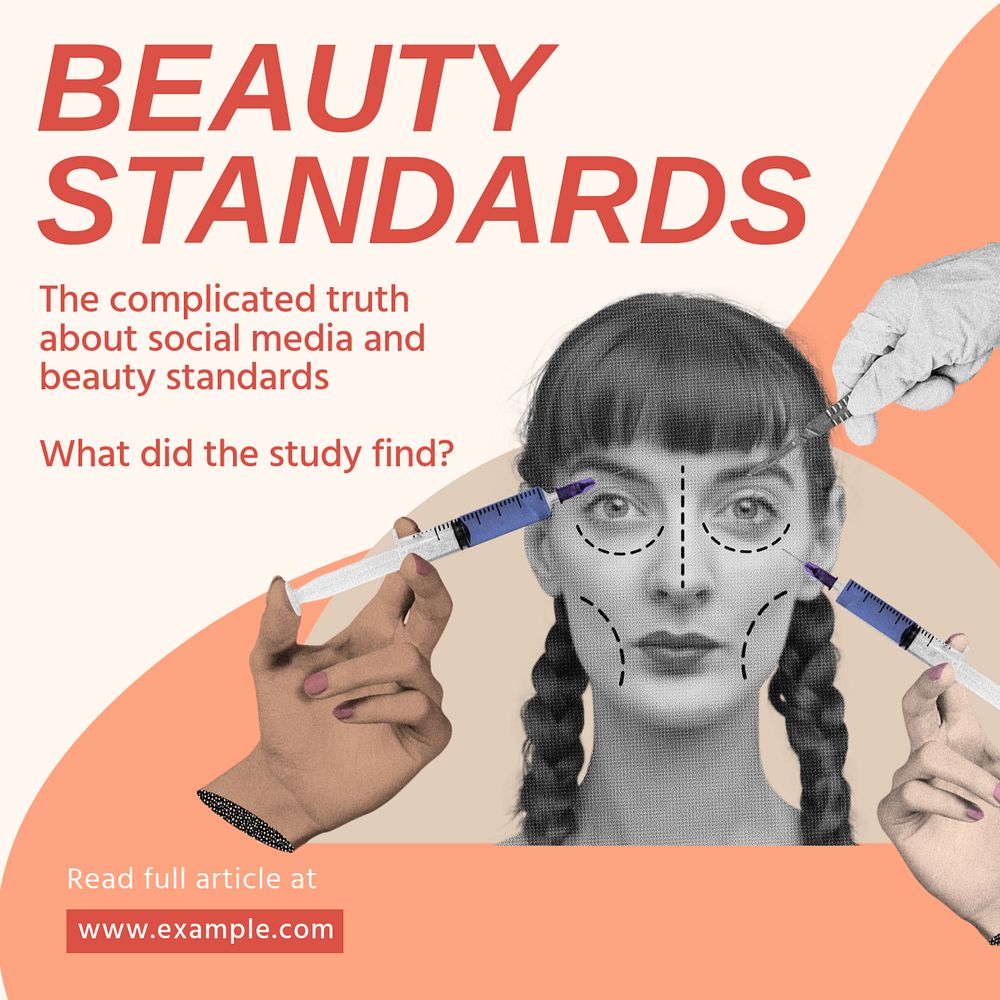 Beauty standard Instagram post template, editable social media design