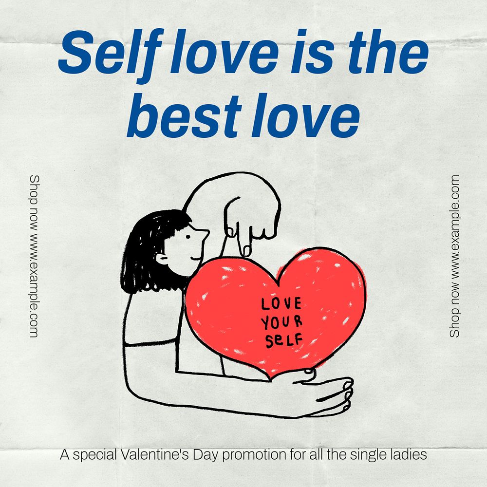 Self love is the best love Facebook ad template, editable text & design