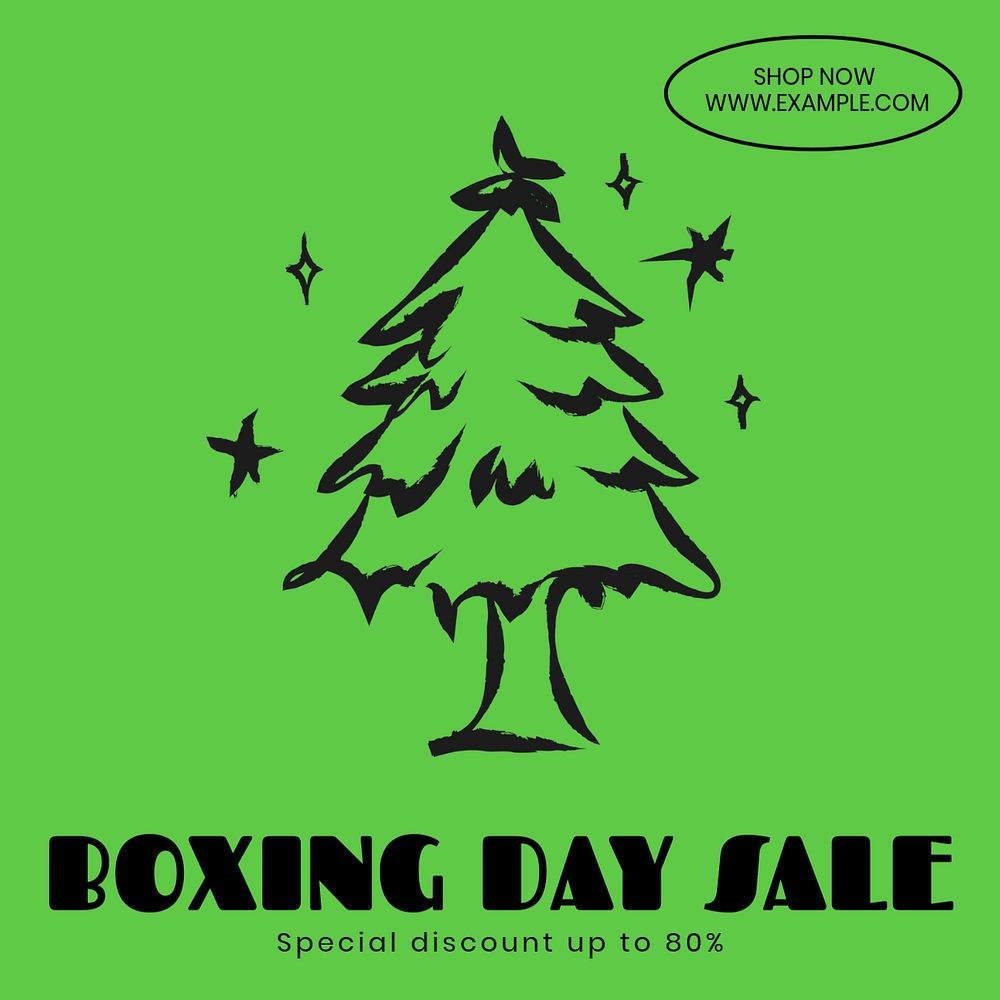 Boxing day sale Facebook ad template, editable text & design