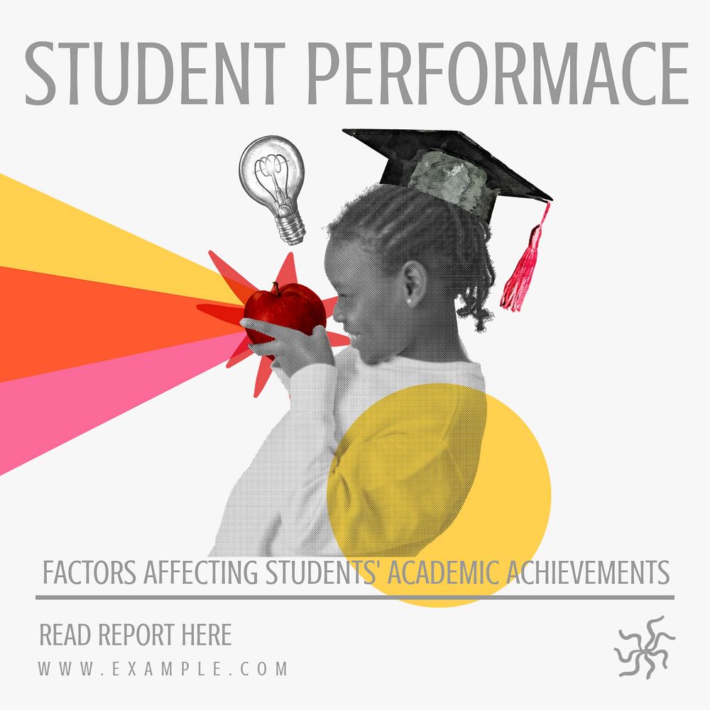 Student performance Facebook ad template, editable text & design