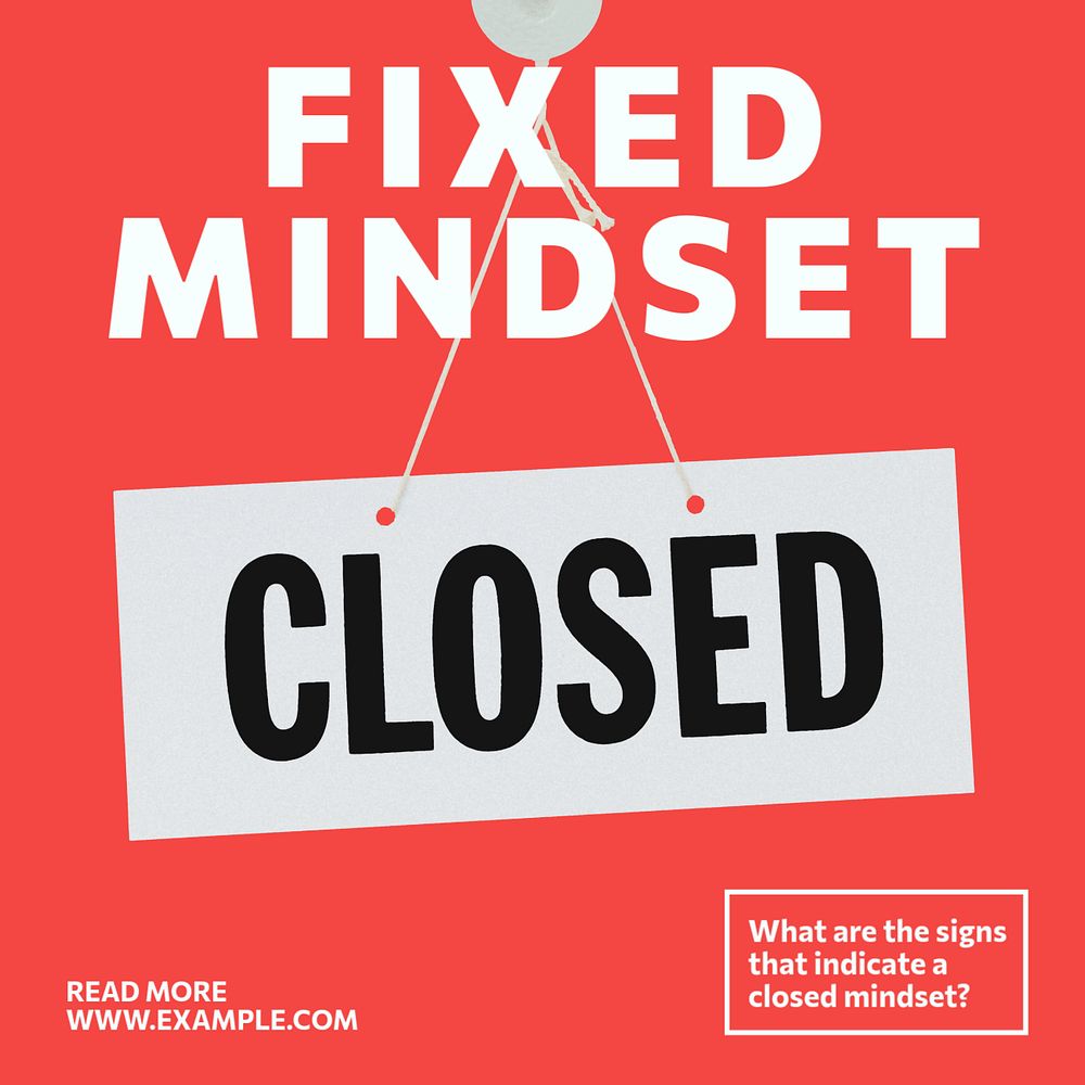 Fixed mindset Facebook ad template, editable text & design