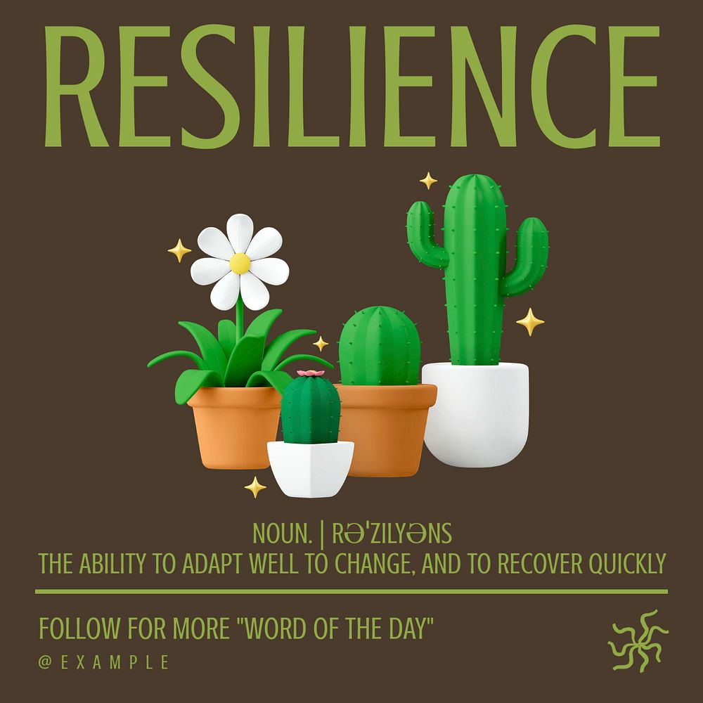 Resilience word Facebook ad template, editable text & design