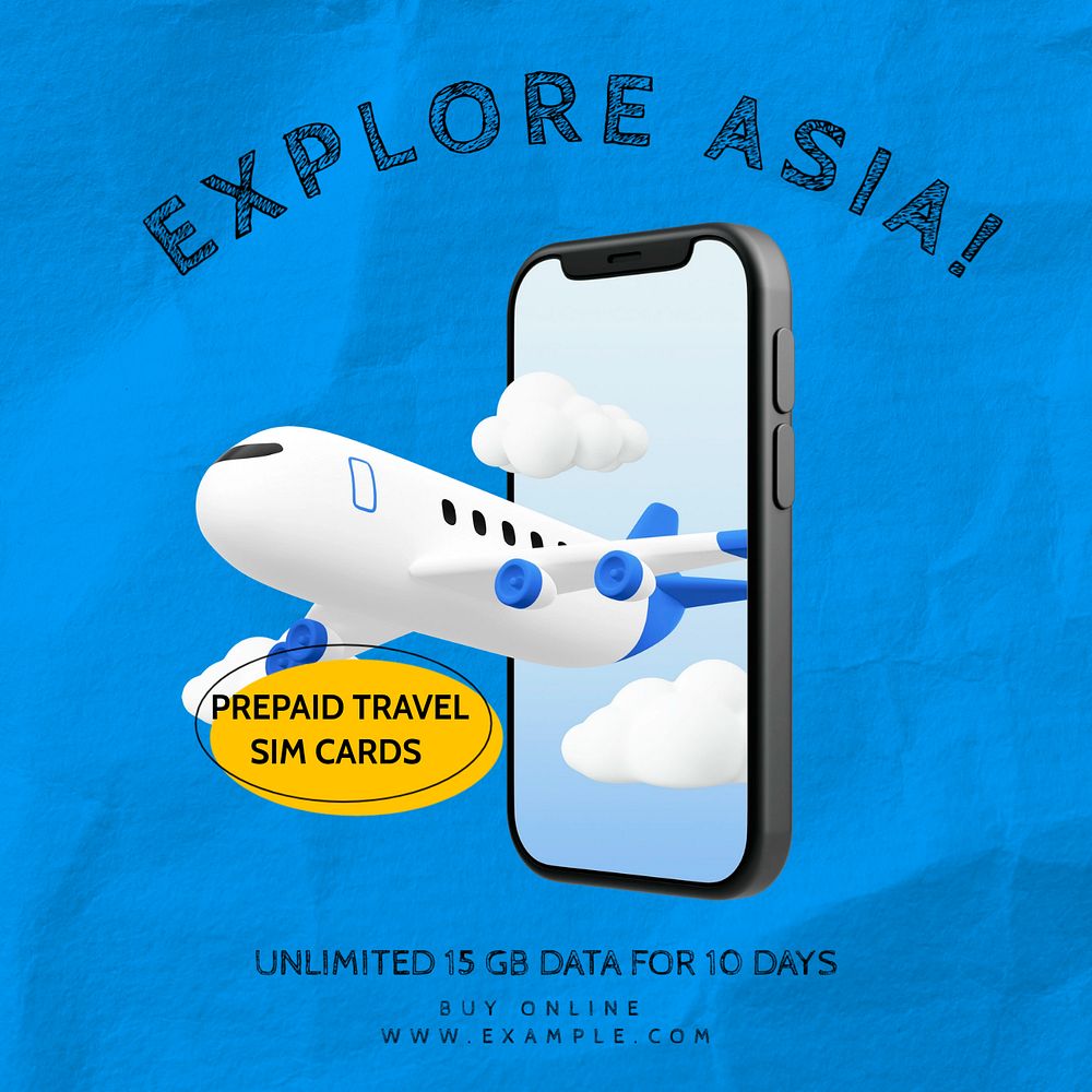 Explore Asia Facebook ad template, editable text & design