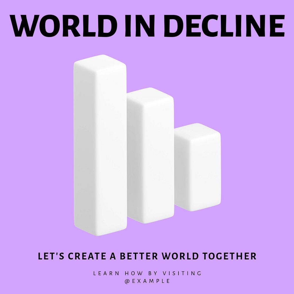 World in decline Facebook ad template, editable text & design