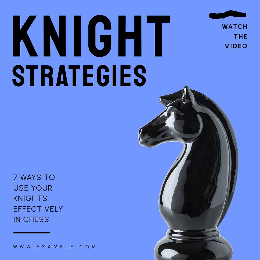 Knight strategy chess Facebook ad template, editable text & design