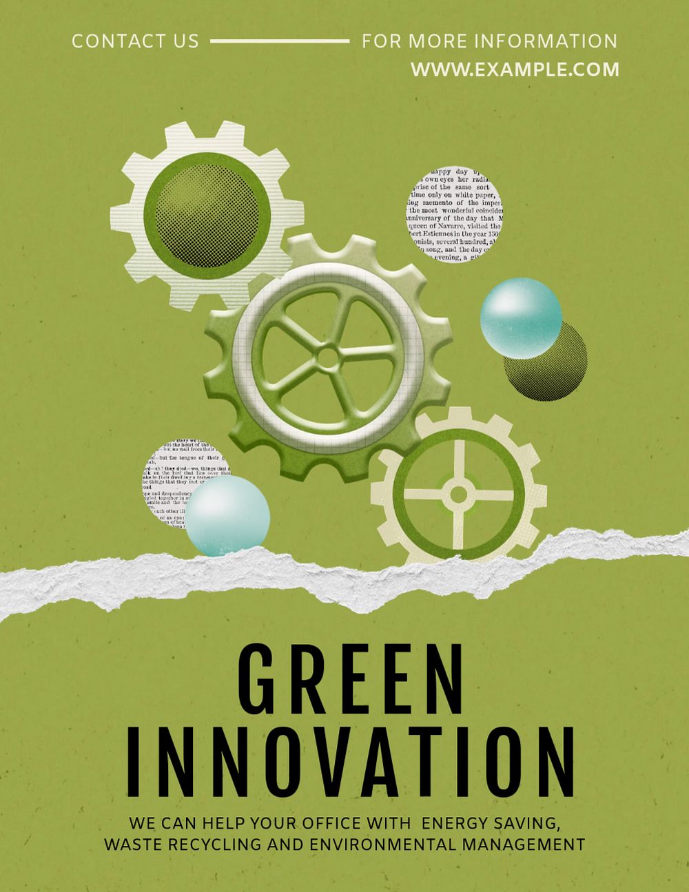 Green innovation flyer template, editable advertisement