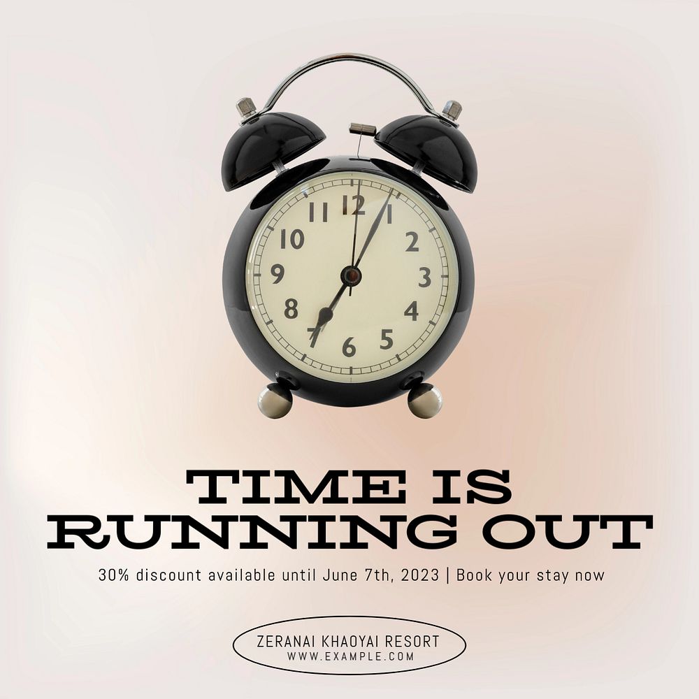 Time running out Facebook ad template, editable text & design