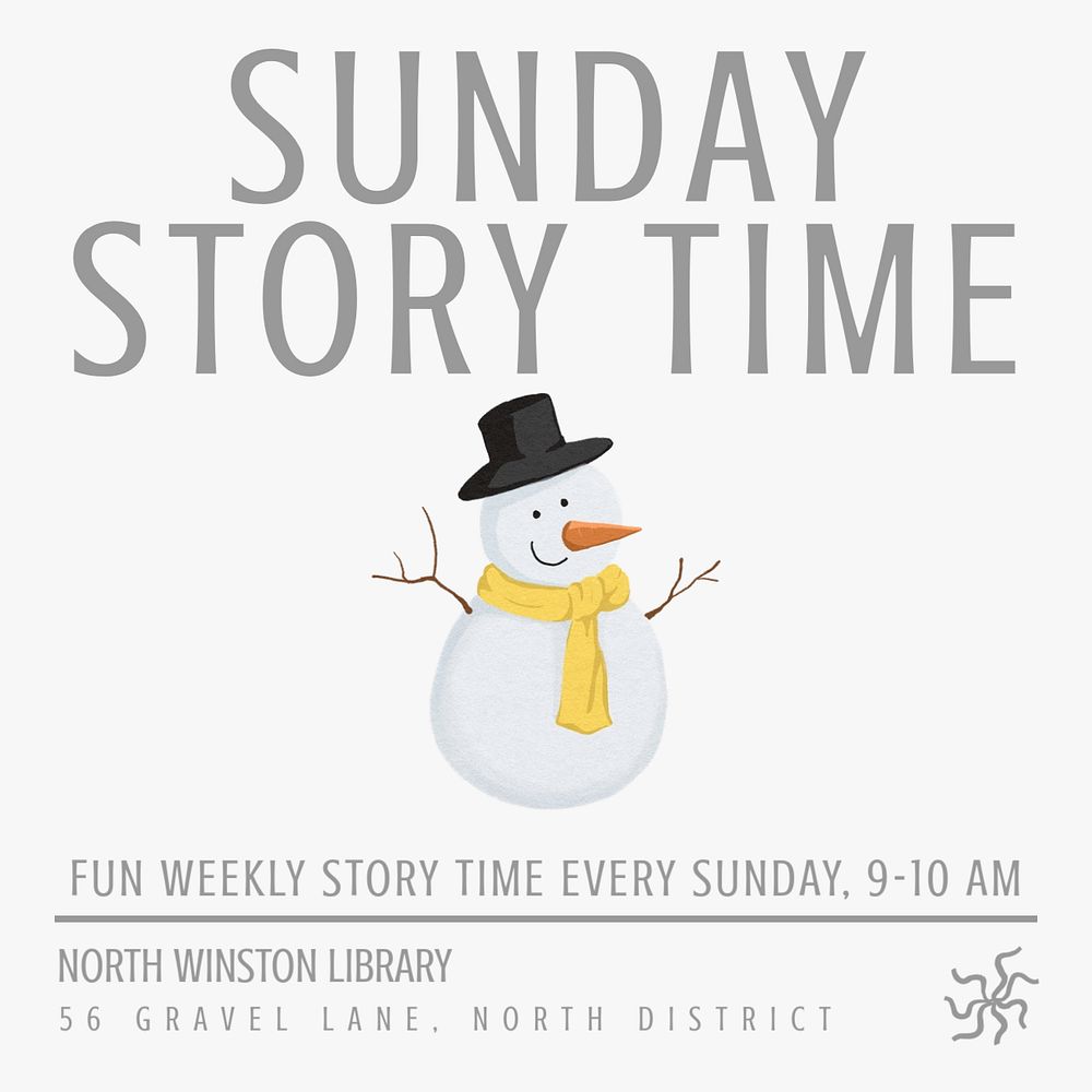 Sunday story time Facebook ad template, editable text & design