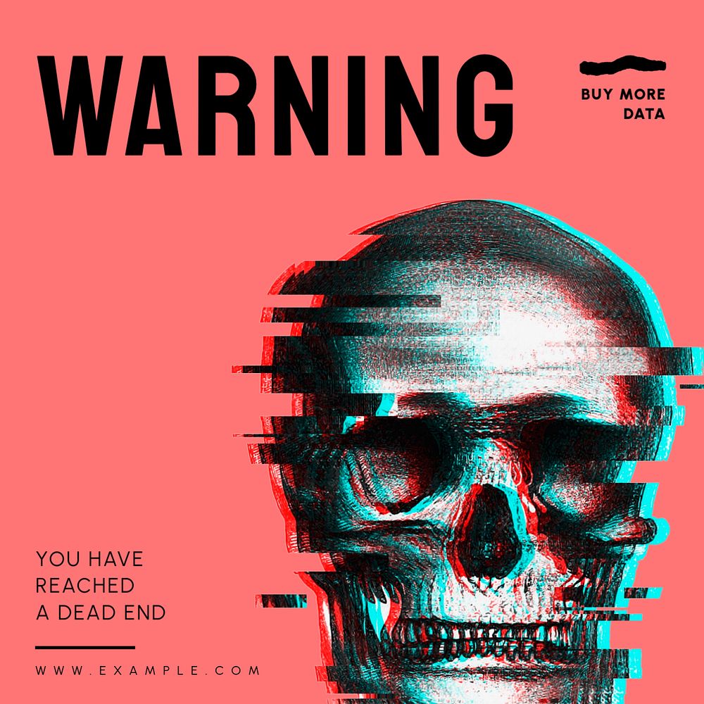 Warning Facebook ad template, editable text & design