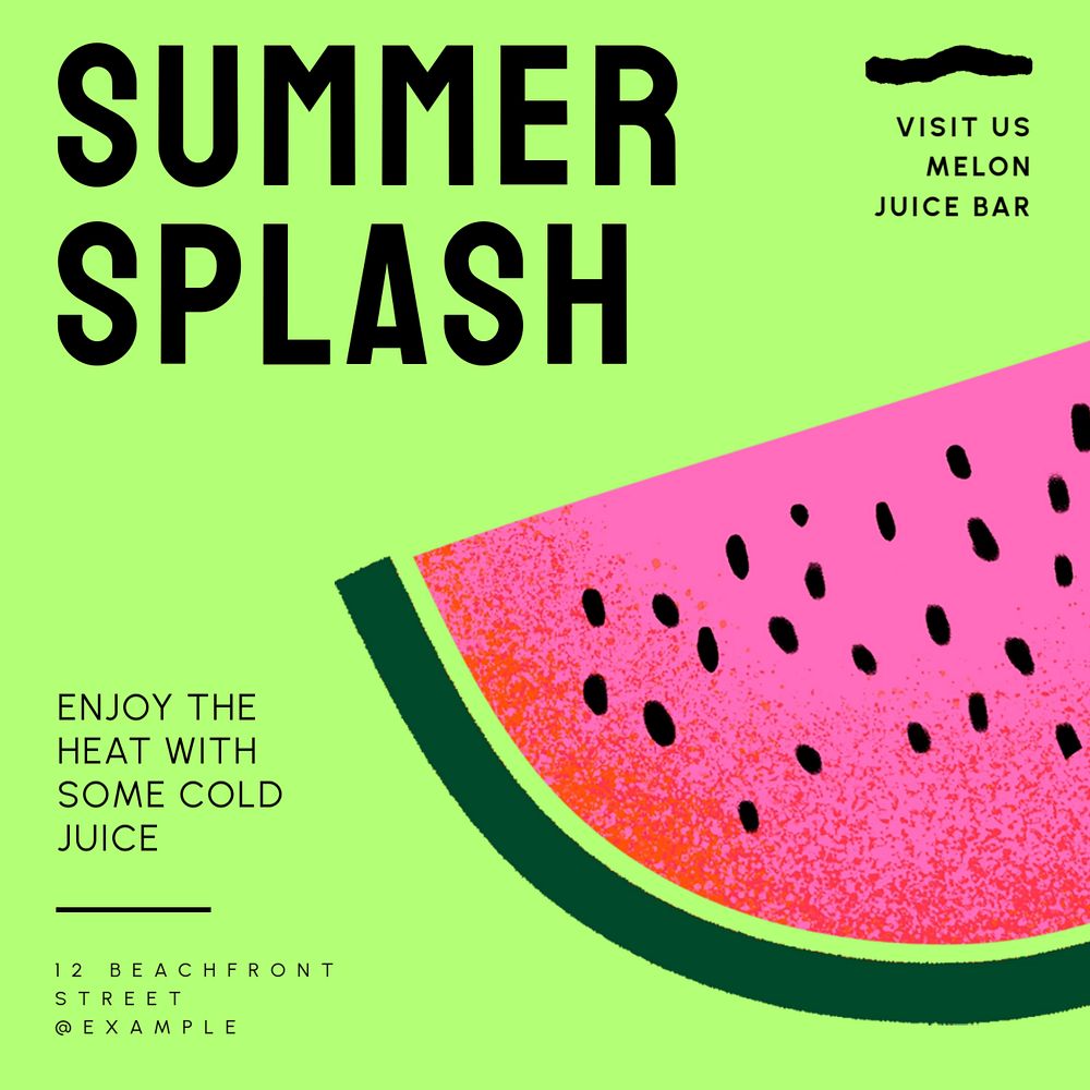 Summer splash Facebook ad template, editable text & design