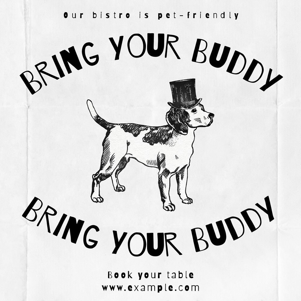 Bring your buddy Facebook ad template, editable text & design