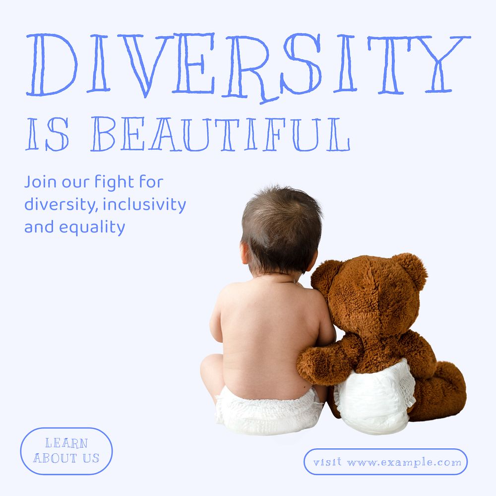 Diversity is beautiful Facebook ad template, editable text & design