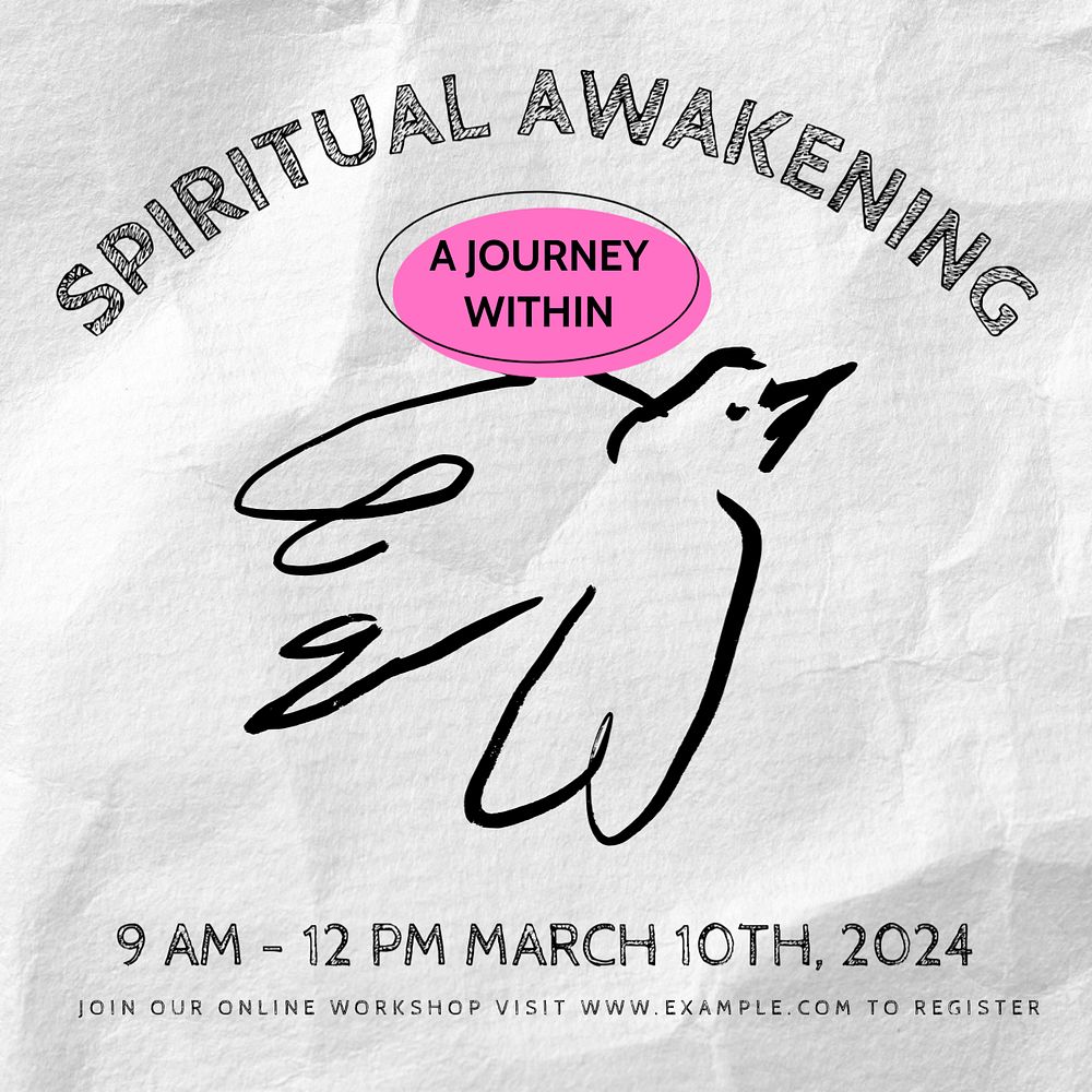 Spiritual awakening Facebook ad template, editable text & design