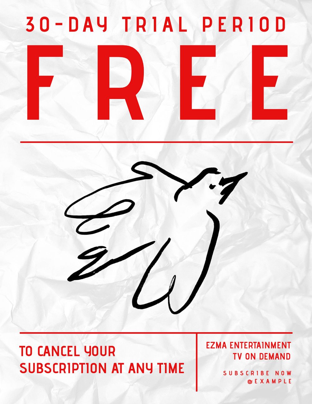 Free to cancel flyer template, editable advertisement