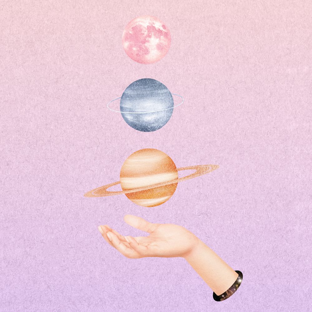 Space planets, editable galaxy collage design