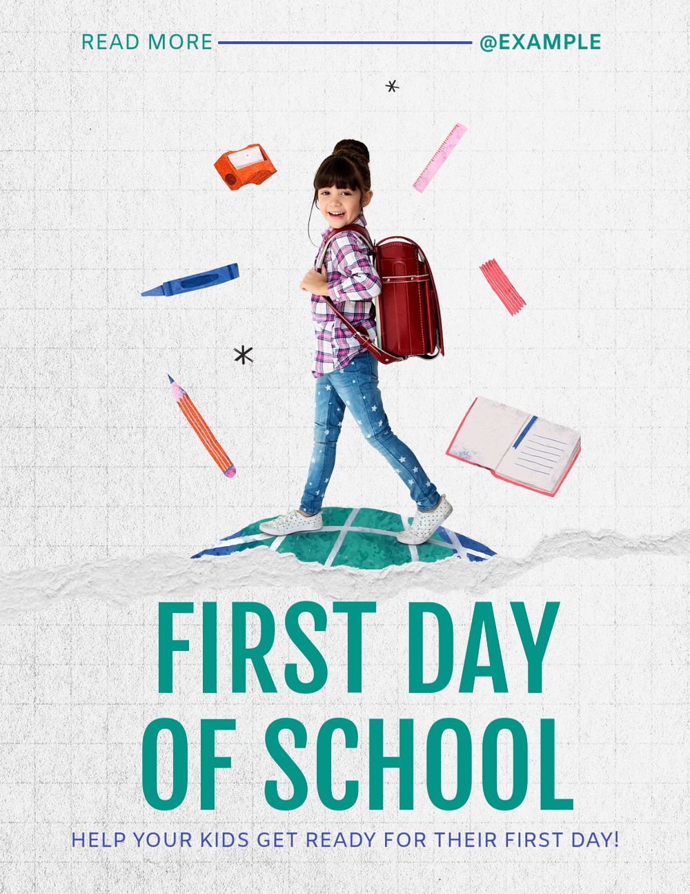 School day flyer template, editable advertisement