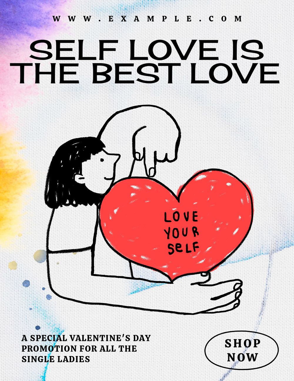 Self love is the best love flyer template, editable advertisement