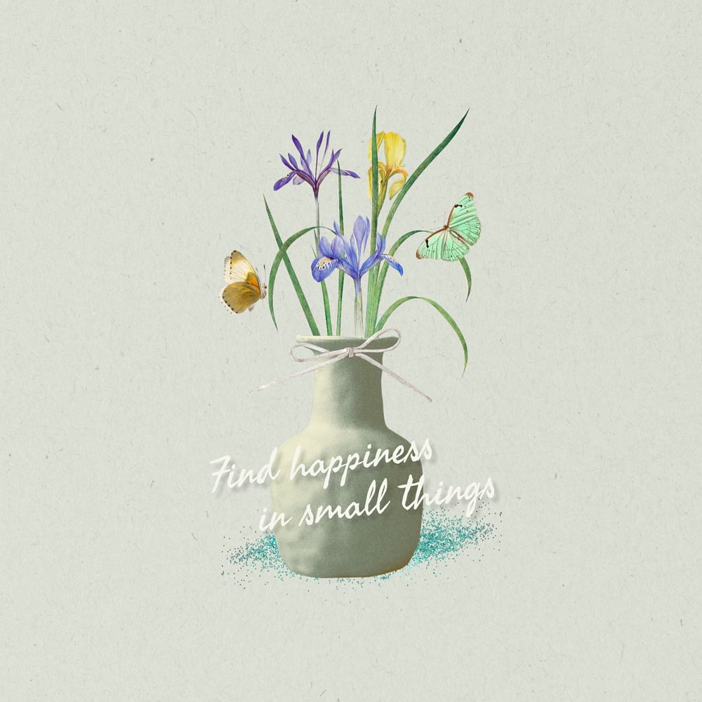 Flower vase Instagram post template, editable design