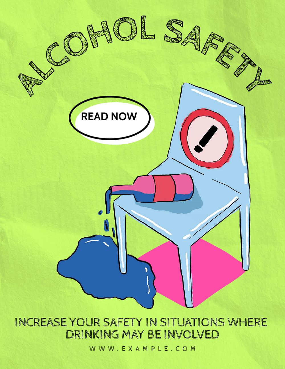 Alcohol safety flyer template, editable advertisement