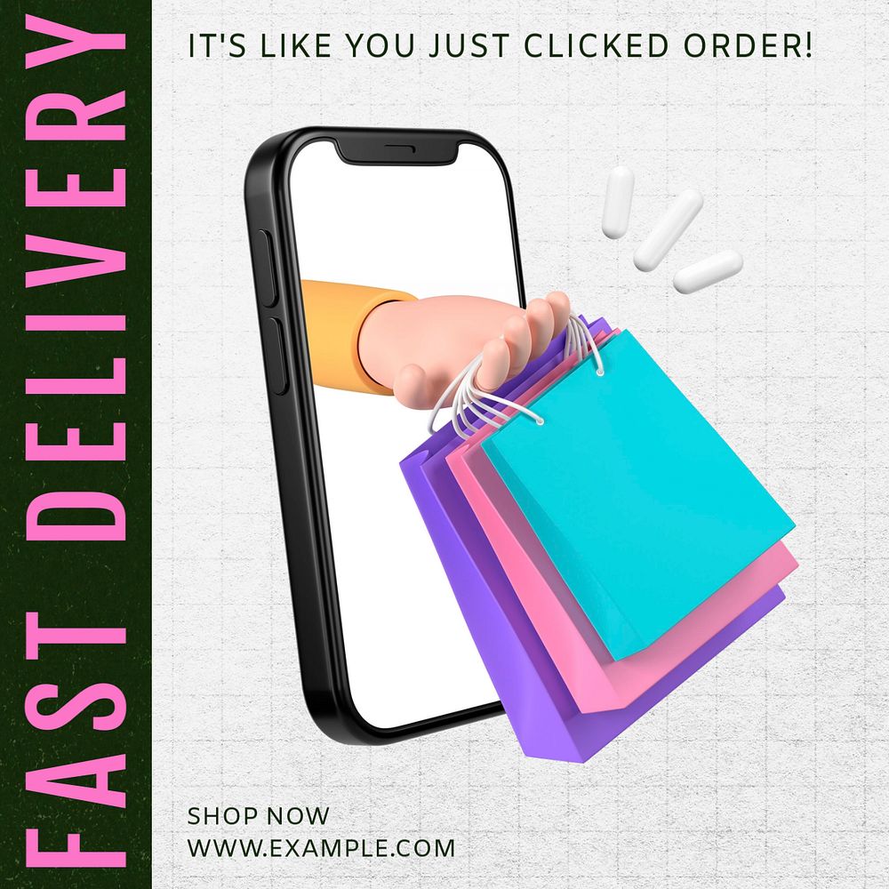 Fast delivery Instagram post template, editable social media ad