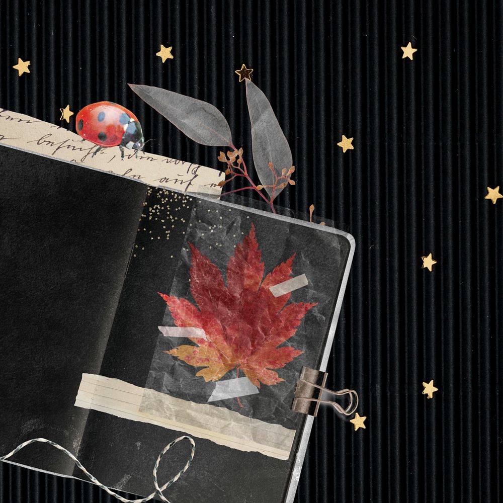 Editable vintage Autumn journal book design