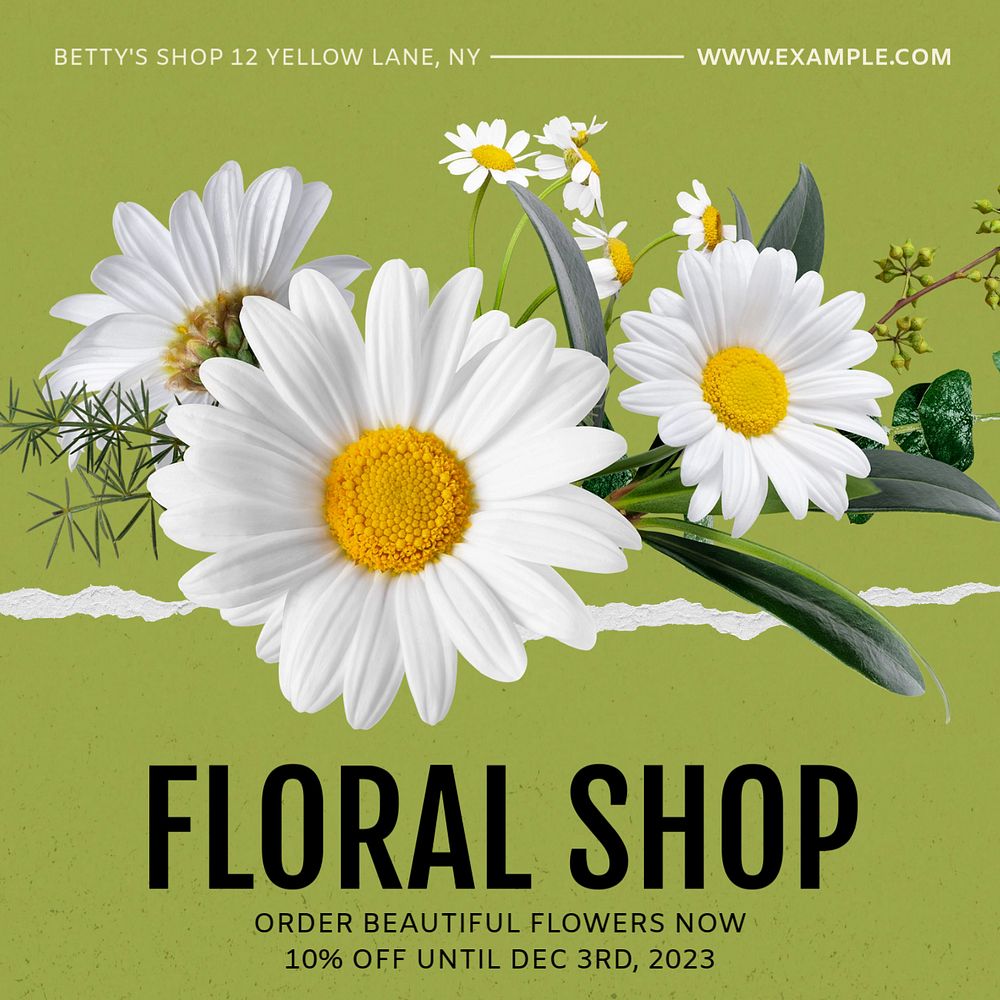 Florist Instagram post template, editable social media ad