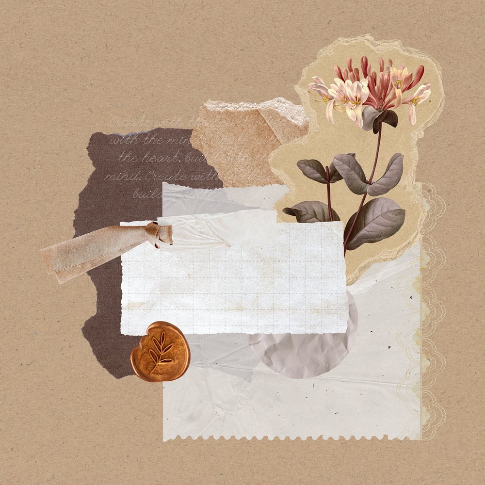 Autumn note paper, aesthetic collage element remix design