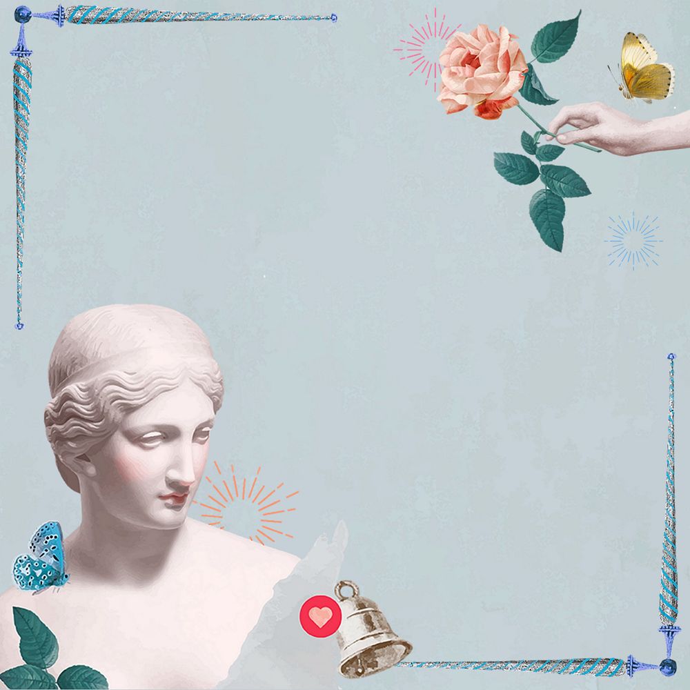 Online dating aesthetic background, Greek Goddess remix, editable design