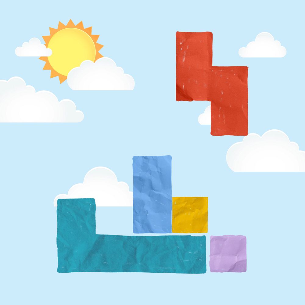 Block game illustration, sky design