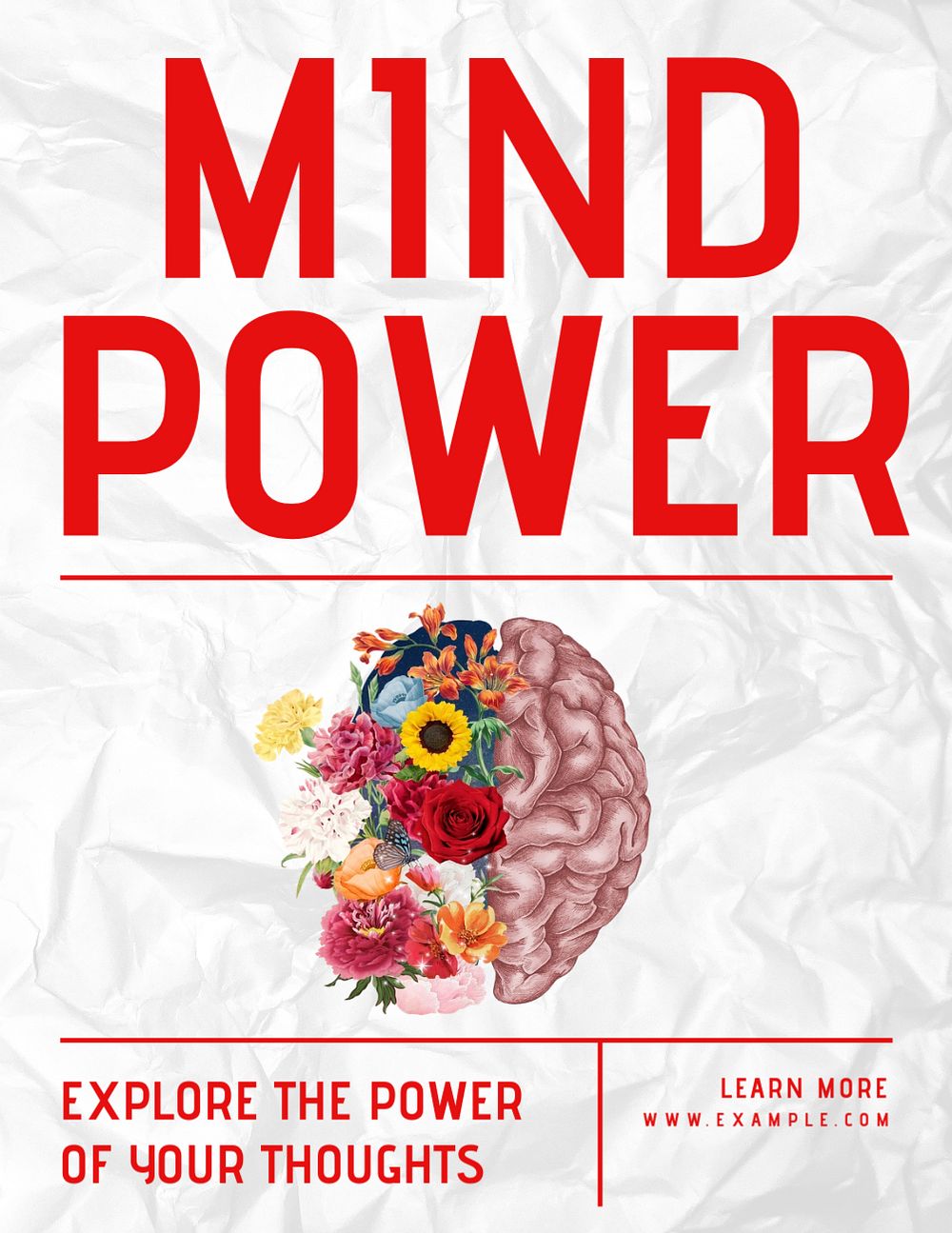 Mind power flyer template, editable advertisement