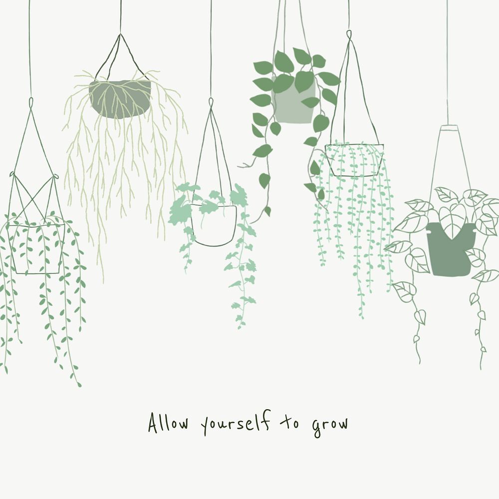 Houseplants aesthetic quote Instagram post template, editable design