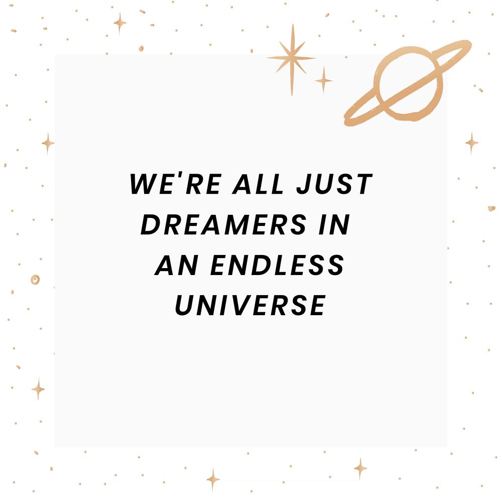 Aesthetic universe quote Instagram post template, editable design