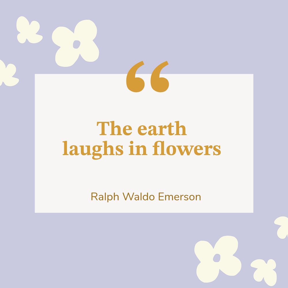 Cute flower quote Instagram post template, editable design