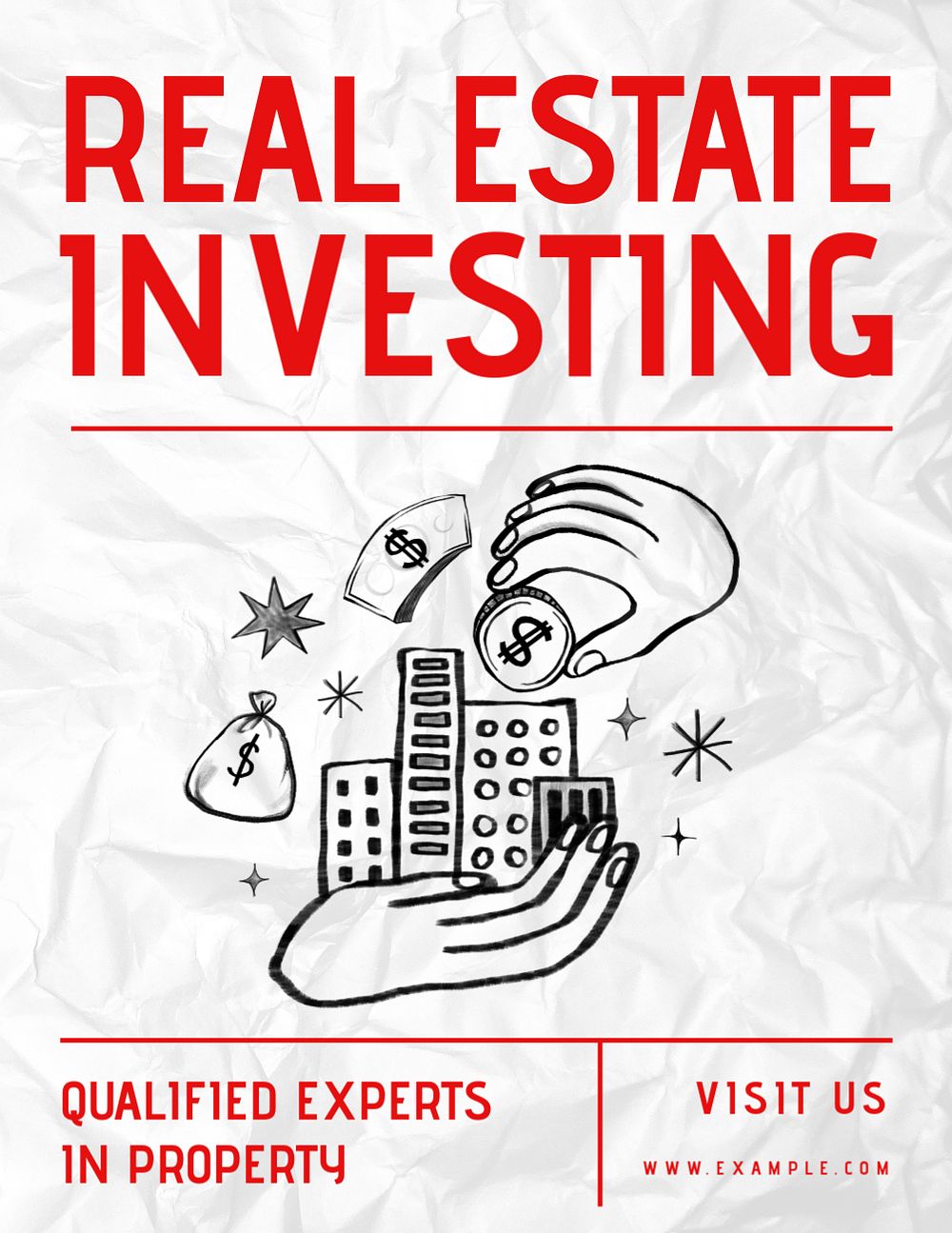 Real estate investing flyer template, editable advertisement