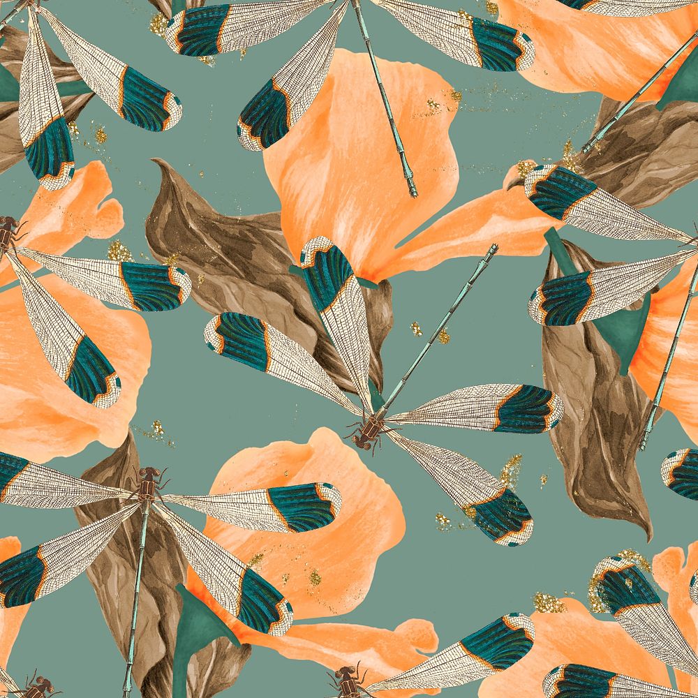 Exotic butterfly seamless pattern, vintage nature remix from The Naturalist's Miscellany by George Shaw, editable design