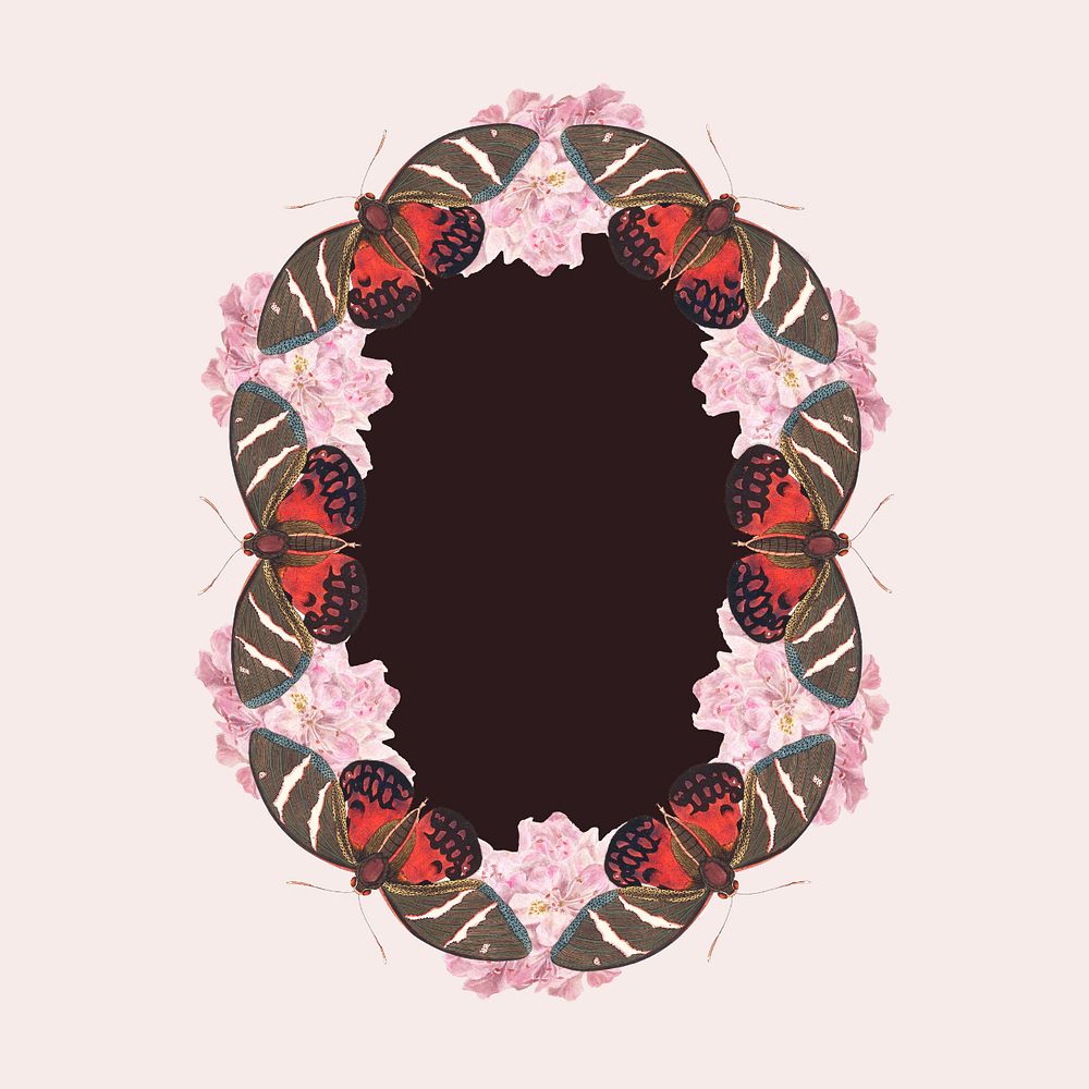 Abstract butterfly frame background, pink, editable design