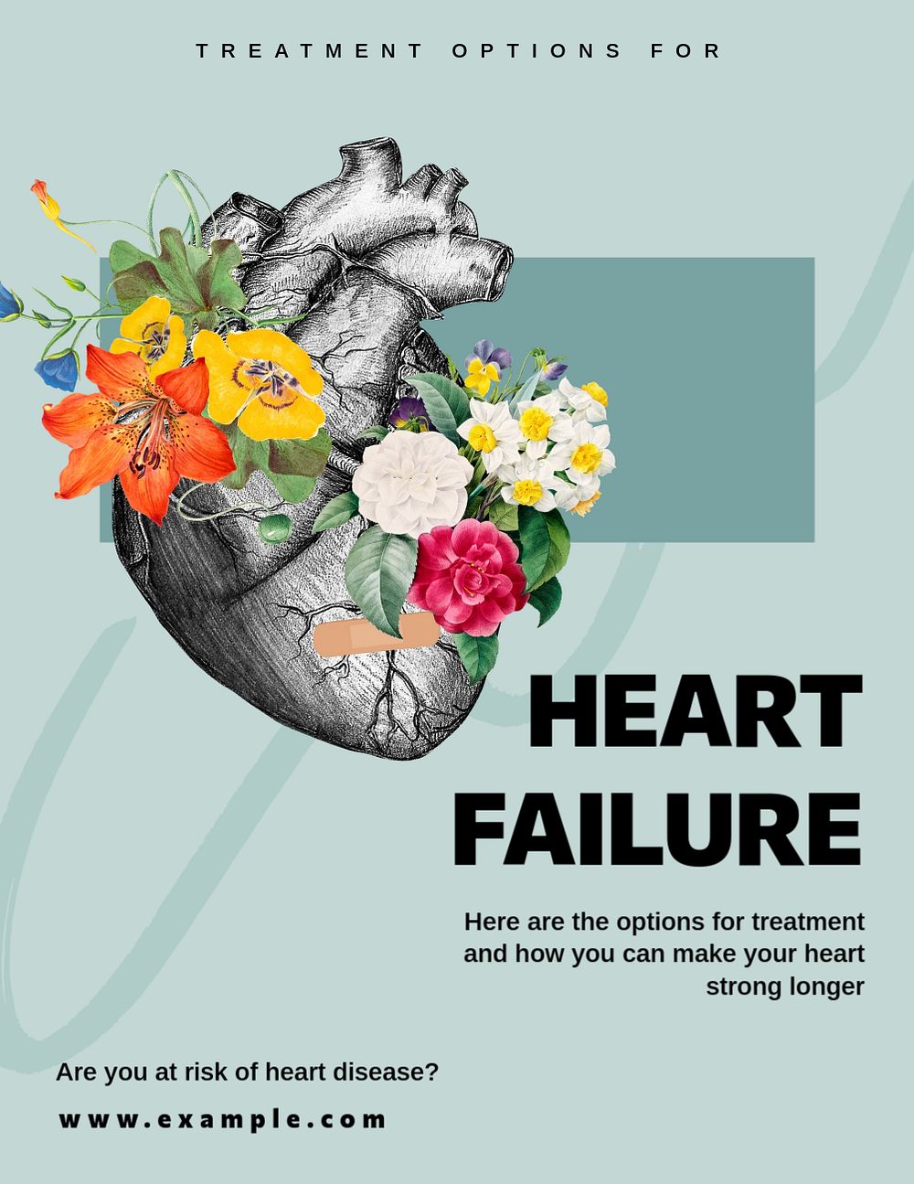 Heart failure, editable flyer template