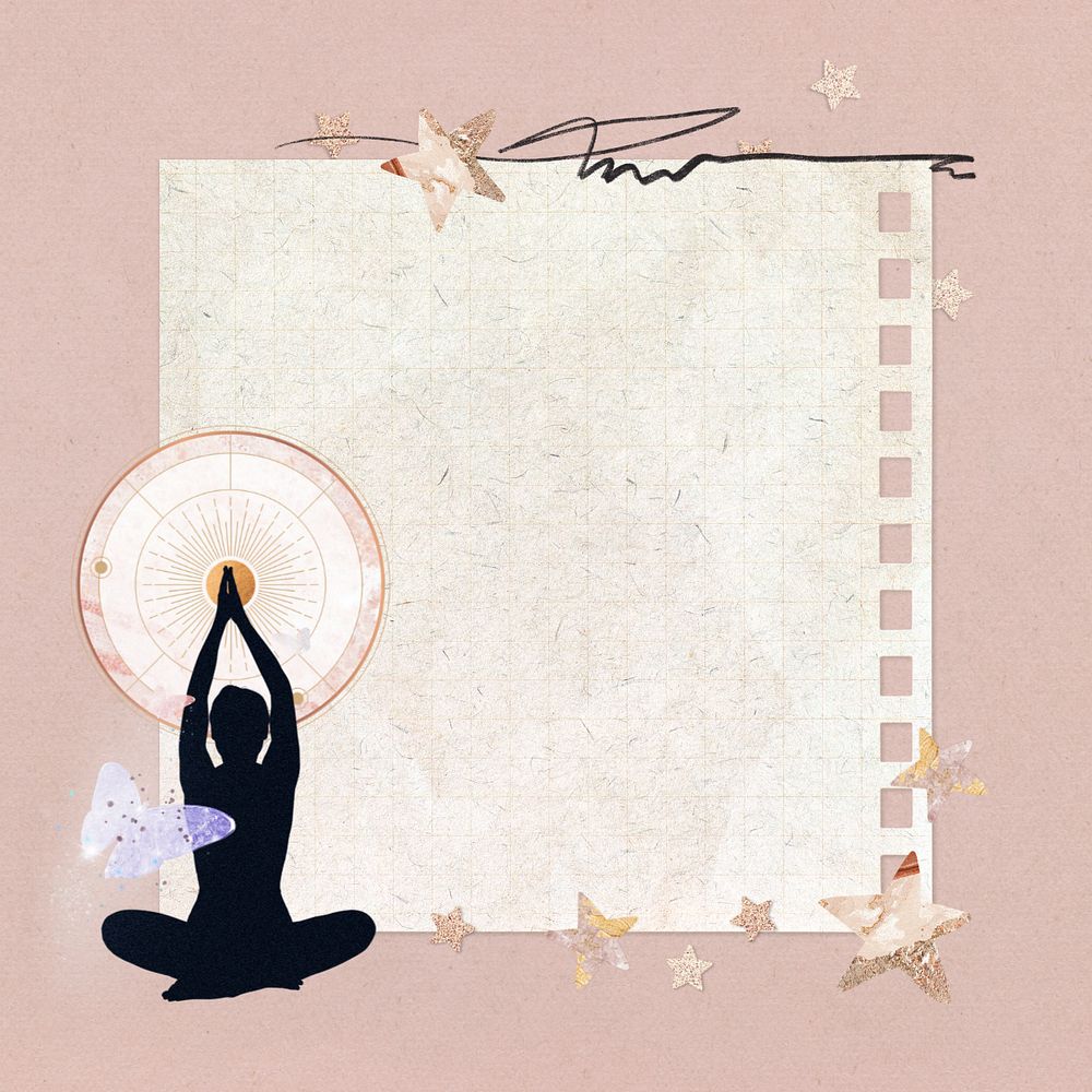 Meditation aesthetic note paper, editable wellness collage design