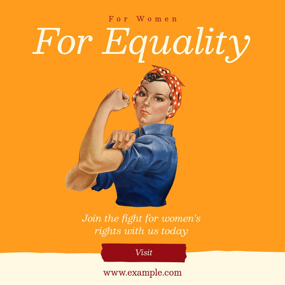 Equality for women Instagram post template, editable social media design