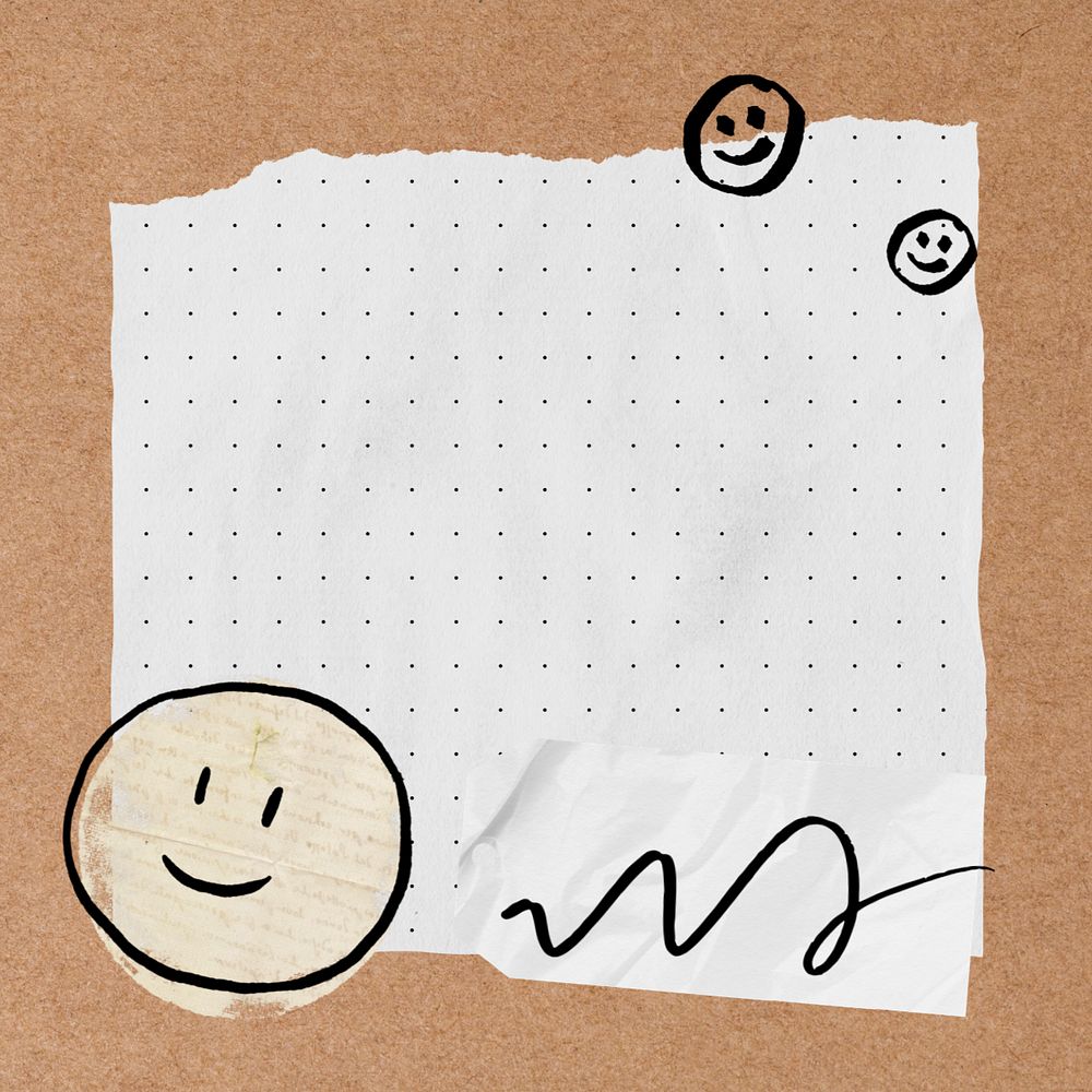 Doodle emoticon note paper, editable design