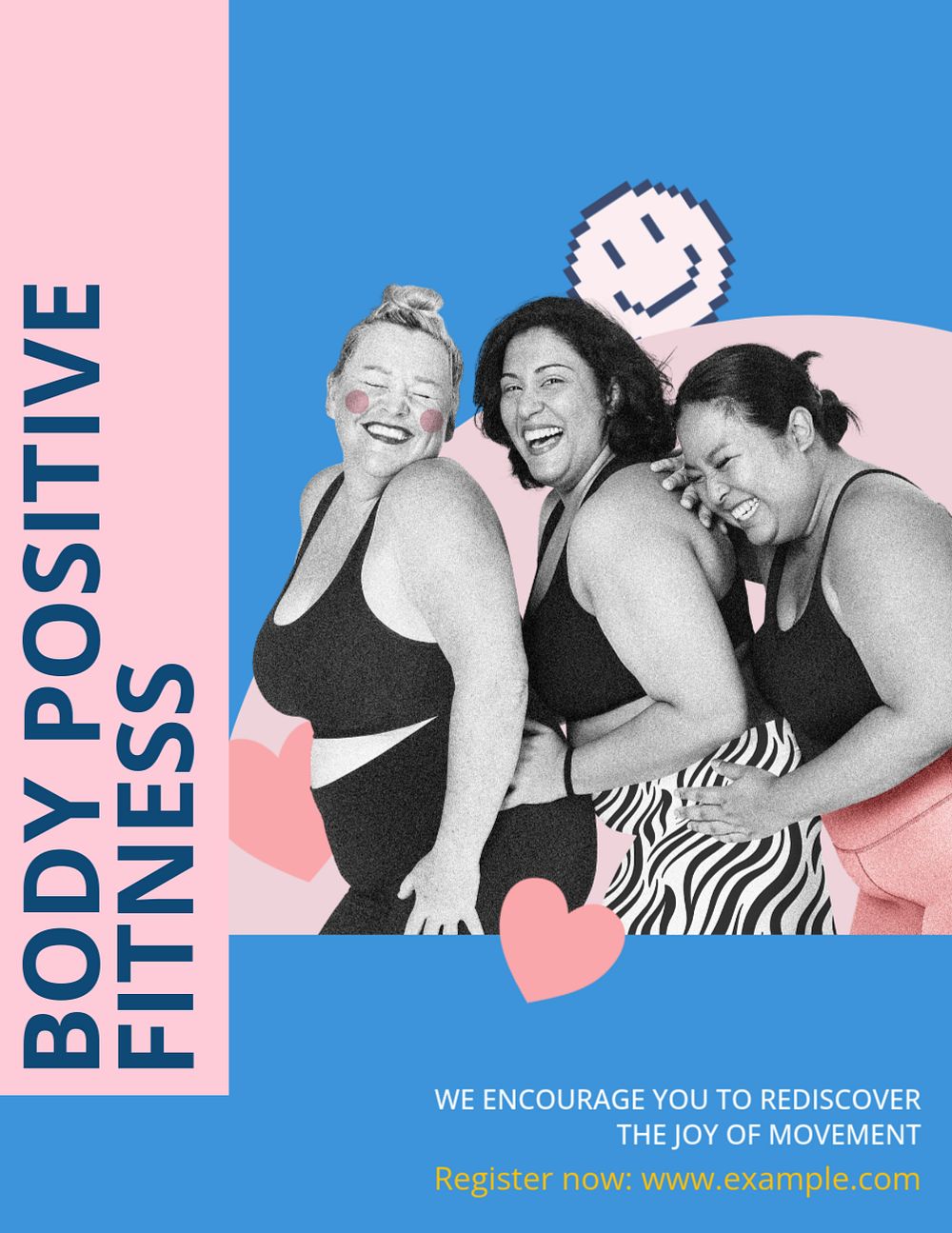 Body positive fitness, editable flyer template