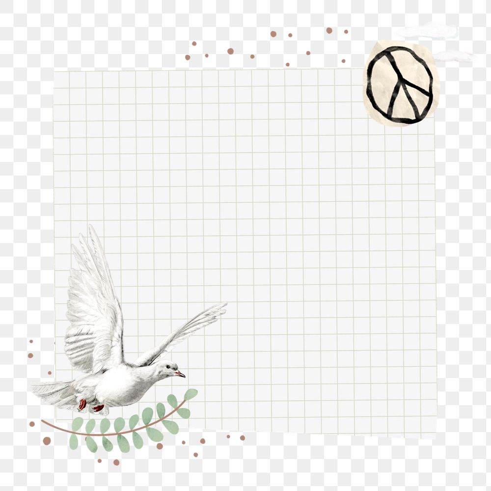 Freedom note paper sticker, dove of peace