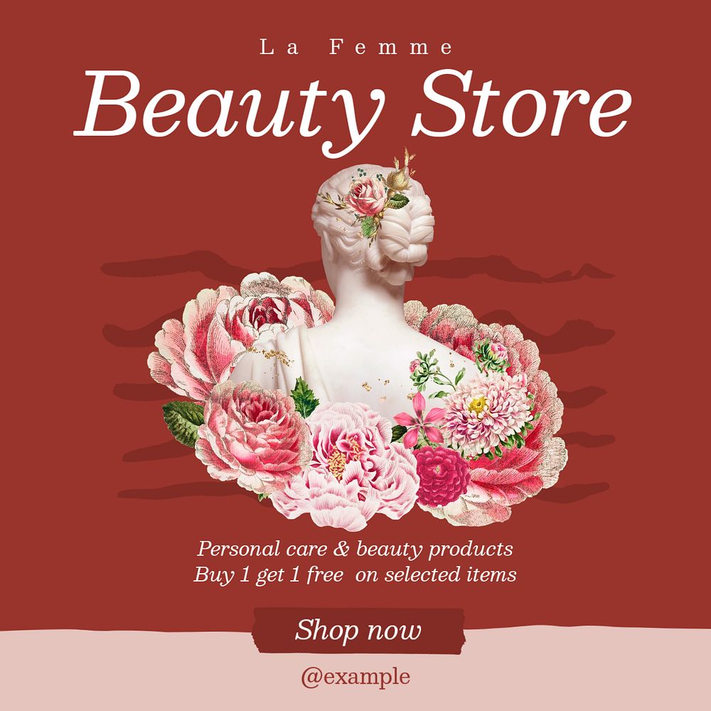 Beauty store Instagram post template, editable social media design