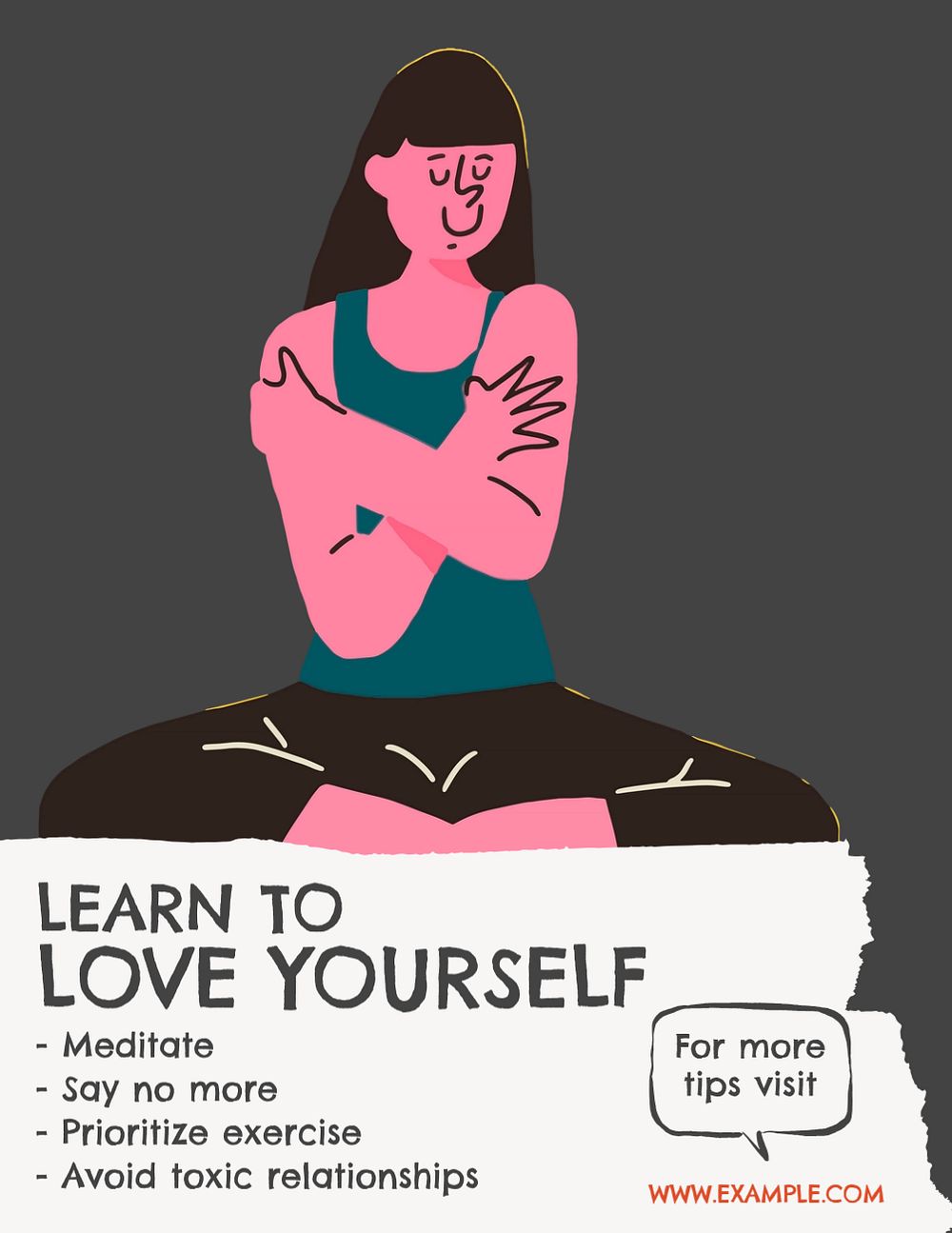 Love yourself, editable flyer template