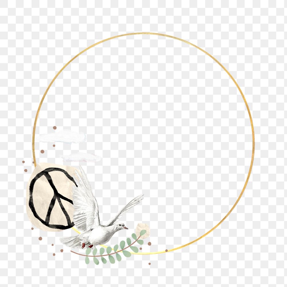 Peace round  frame, aesthetic freedom desgin