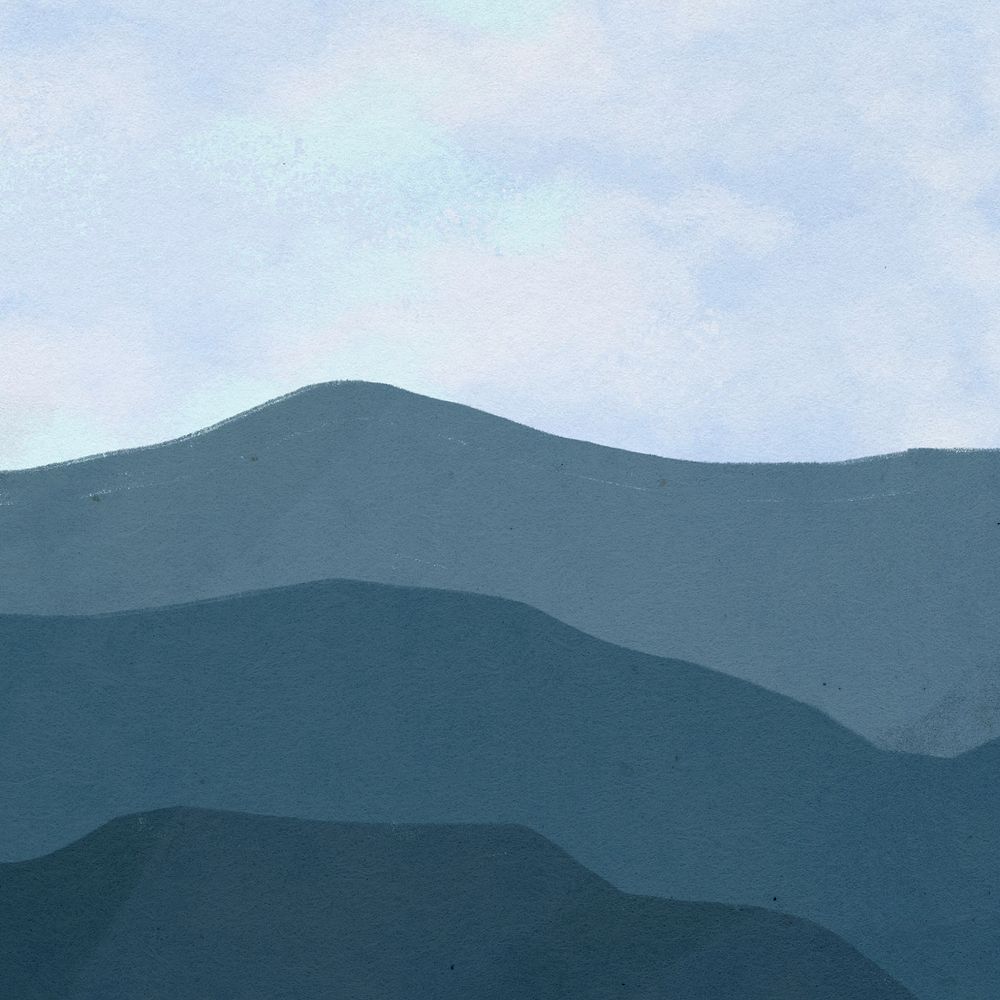 Blue sky mountain background, aesthetic nature illustration, editable design